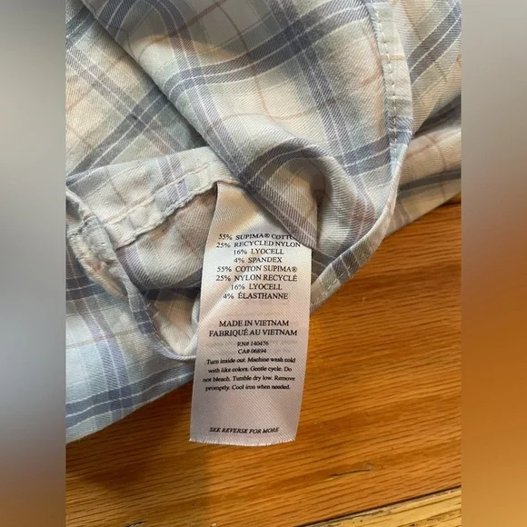 Faherty Button Down Shirt Men’s Size XXL Plaid Blue White Preppy Long Sleeve - Picture 6 of 12